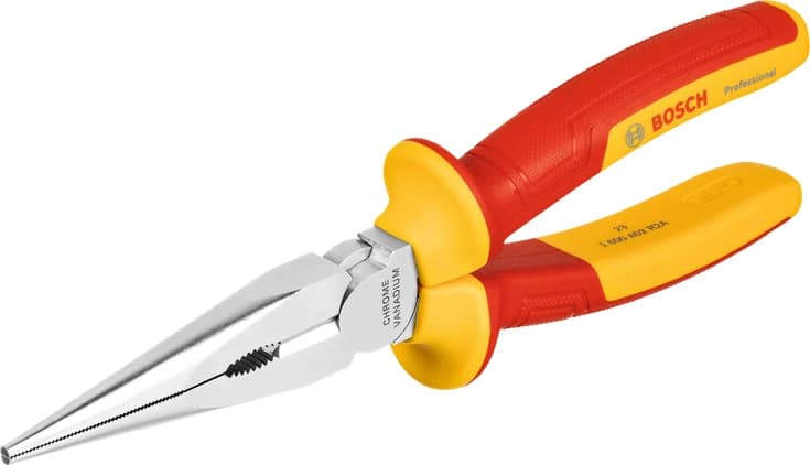 بوش زرادية طويلة مستقيمة VDE، 200 مم — VDE Long Nose Pliers Straight, 200 mm