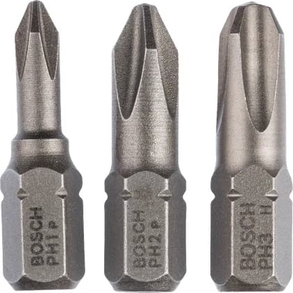 بوش 3-piece screwdriver bit set, Extra Hard 3165140302777 رؤوس مفكات — 3-piece screwdriver bit set, Extra Hard 3165140302777