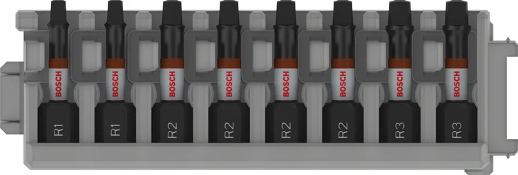 بوش ريش صدم R Impact، R1 (×2)، R2 (×4)، R3 (×2)، 55 مم، 8 قطع — R Impact Bits, R1 (x2), R2 (x4), R3 (x2), 55 mm, 8 pcs