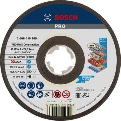بوش قرص قطع Multi Material X-Lock، 115 x 1 x 22.23 مم — Multi Material X-Lock Cutting Disc, 115 x 1 x 22.23 mm