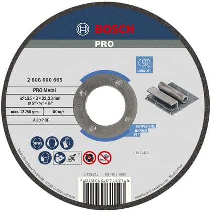 بوش Metal Cutting Disc, 125 x 3 x 22.23 mm قرص قطع معادن — Metal Cutting Disc, 125 x 3 x 22.23 mm