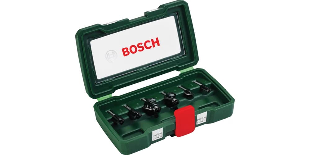 بوش Tungsten-carbide Router Bit Set 6 Pieces طقم لقمة راوتر — Tungsten-carbide Router Bit Set 6 Pieces