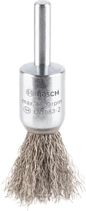 بوش Stainless Steel clean End Brush, Straight Shank, 15 x 0.2 mm فرشاة نهاية — Stainless Steel clean End Brush, Straight Shank, 15 x 0.2 mm