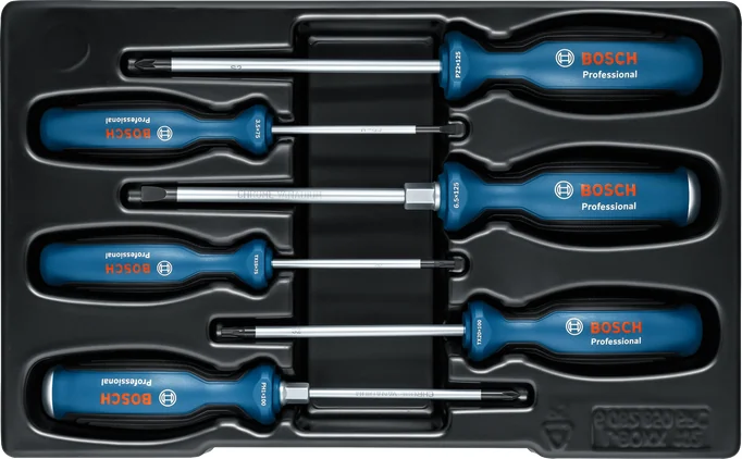 بوش Screwdriver Set, SL/PH/PZ/TX, 6 pcs طقم مفكات — Screwdriver Set, SL/PH/PZ/TX, 6 pcs