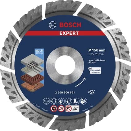 بوش EXPERT Multi Material Diamond Cutting Disc, 150 x 22.23 x 2.4 x 12 mm قرص قطع ماسي — EXPERT Multi Material Diamond Cutting Disc, 150 x 22.23 x 2.4 x 12 mm
