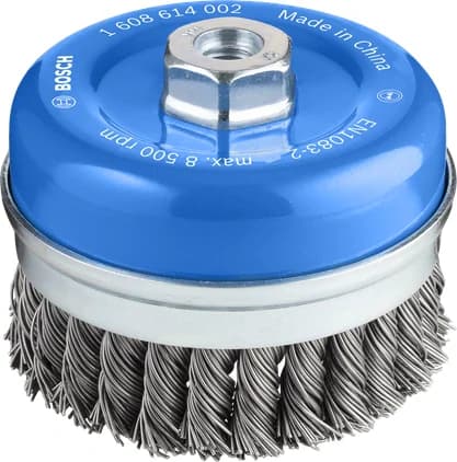 بوش Metal heavy Cup Brush, 100 x 0.8 mm, Thread فرشاة كأس معدن ثقيلة — Metal heavy Cup Brush, 100 x 0.8 mm, Thread