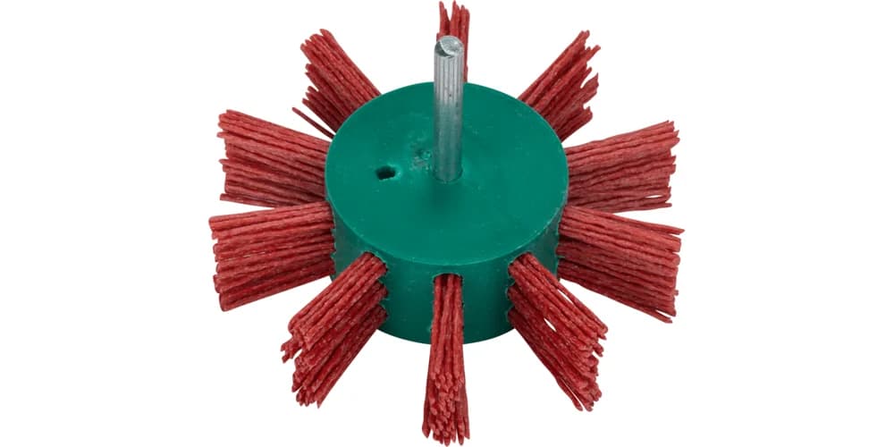 بوش Flap brush for drills - Nylon wire with aluminium oxide coated abrasive K80, 100 mm فرشاة صنفرة — Flap brush for drills - Nylon wire with aluminium oxide coated abrasive K80, 100 mm