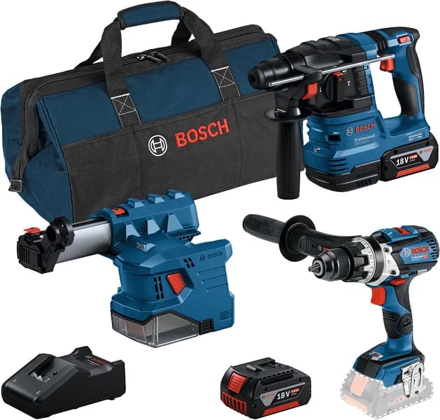 بوش 3 tool kit 18V: GSB + GBH + GDE + 2x GBA 4.0Ah + GAL 18V-40 — 3 tool kit 18V: GSB + GBH + GDE + 2x GBA 4.0Ah + GAL 18V-40