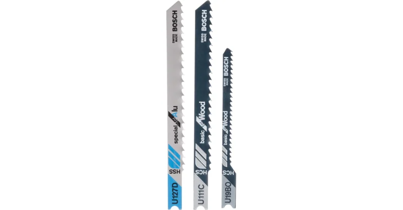 بوش 3-piece jigsaw blade set U-shank طقم ريش منشار — 3-piece jigsaw blade set U-shank