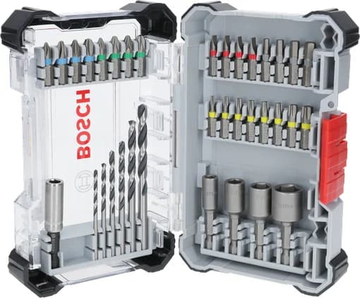 بوش Extra Hard Screwdriver Bit and Metal HSS Drill Bit Set, Display, 35 pcs طقم ريش مفك وريش حفر — Extra Hard Screwdriver Bit and Metal HSS Drill Bit Set, Display, 35 pcs