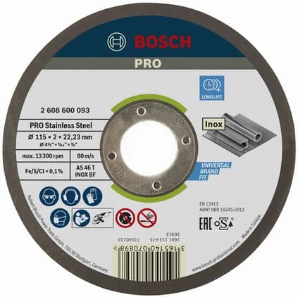 بوش Stainless Steel Cutting Disc, 115 x 2 x 22.23 mm قرص قطع — Stainless Steel Cutting Disc, 115 x 2 x 22.23 mm