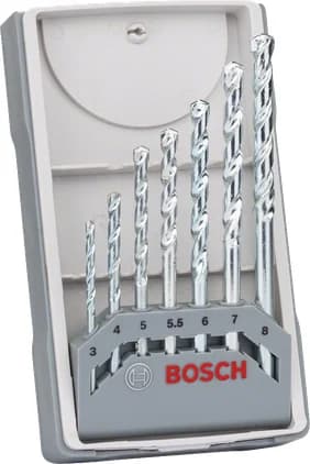 بوش 7-piece CYL-1 masonry drill bit set 3/4/5/5.5/6/7/8 mm 3165140557368 طقم ريش ثقب للبناء — 7-piece CYL-1 masonry drill bit set 3/4/5/5.5/6/7/8 mm 3165140557368