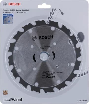 بوش Eco for Wood CoolteQ Circular Saw Blade, 1.1x184 mm شفرة منشار دائري — Eco for Wood CoolteQ Circular Saw Blade, 1.1x184 mm