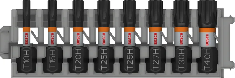بوش TH Impact Bits, T10H, T15H, T20H, T25H (x2), T27H, T30H, T40H, 25 mm, 8 pcs لقمة — TH Impact Bits, T10H, T15H, T20H, T25H (x2), T27H, T30H, T40H, 25 mm, 8 pcs