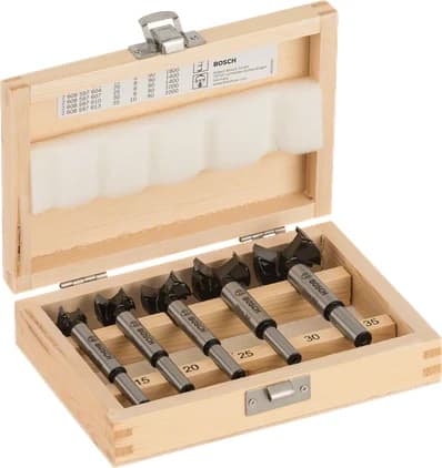بوش 5-piece tungsten carbide hinge cutting bit set 15 - 35 mm 3165140148375 طقم ريش قطع مفصلات كربيد تنجستن — 5-piece tungsten carbide hinge cutting bit set 15 - 35 mm 3165140148375