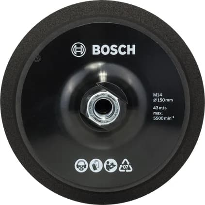 بوش M14 backing pad, 150 mm diameter, with hook-and-loop-type fastening system 3165140632430 قاعدة صنفرة — M14 backing pad, 150 mm diameter, with hook-and-loop-type fastening system 3165140632430