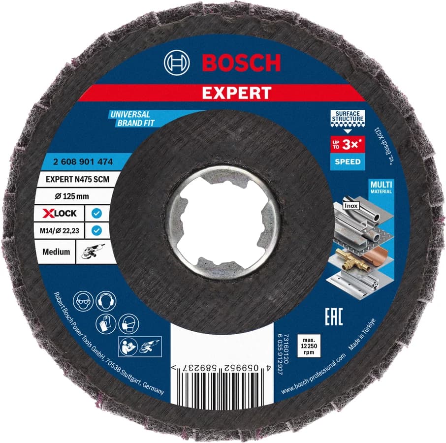 بوش EXPERT N475 SCM X-LOCK Disc, 115 mm, coarse قرص تجليخ — EXPERT N475 SCM X-LOCK Disc, 115 mm, coarse