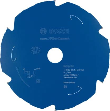 بوش Expert for Fibre Cement شفرة منشار دائري للمناشير اللاسلكية 216x2/1.4x30 T6 — Expert for Fibre Cement Circular Saw Blade for Cordless Saws 216x2/1.4x30 T6