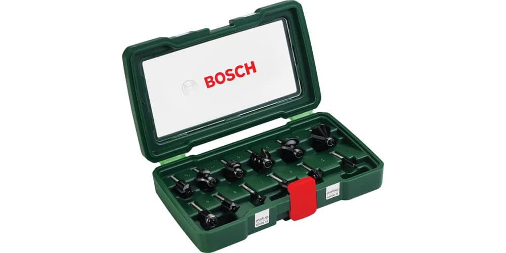 بوش Tungsten-carbide Router Bit Set 12 Pieces طقم لقمة راوتر — Tungsten-carbide Router Bit Set 12 Pieces