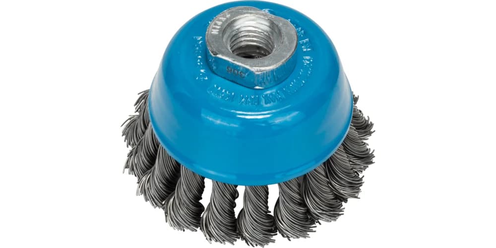 بوش Wire Cup Brush with Crimped Wire brass-coated فرشاة سلكية مجعدة مطلية بالنحاس — Wire Cup Brush with Crimped Wire brass-coated