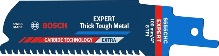 بوش EXPERT ‘Thick Tough Metal’ S 555 CHC شفرة منشار ترددي — EXPERT ‘Thick Tough Metal’ S 555 CHC Reciprocating Saw Blade 1-pc