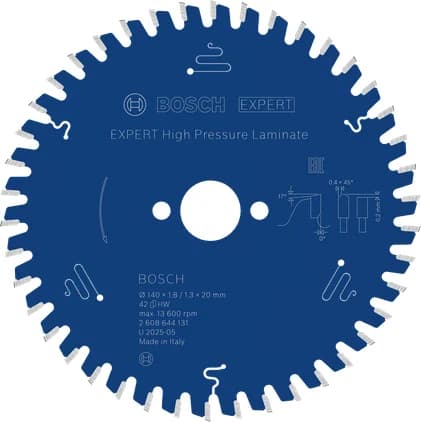 بوش EXPERT High Pressure Laminate شفرة منشار دائري، 140 × 1.8/1.3 × 20 مم، T42 — EXPERT High Pressure Laminate Circular Saw Blade, 140 x 1.8/1.3 x 20 mm, T42