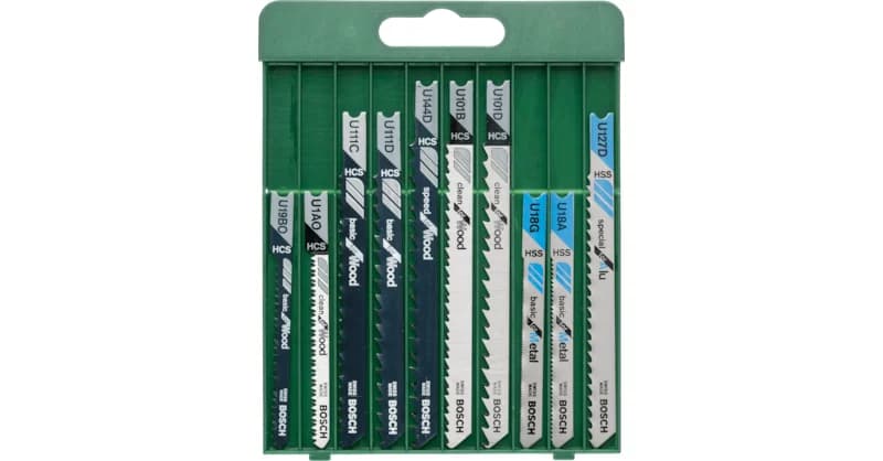 بوش Jigsaw blade set U-shank 10 Pieces طقم شفرات منشار أركت — Jigsaw blade set U-shank 10 Pieces