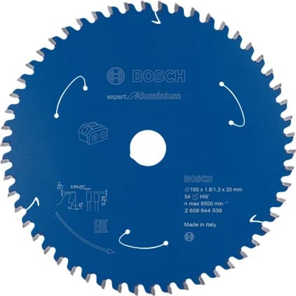 بوش Expert for Aluminium شفرة منشار دائري للمناشير اللاسلكية 165x1.8/1.3x20 T54 — Expert for Aluminium Circular Saw Blade for Cordless Saws 165x1.8/1.3x20 T54
