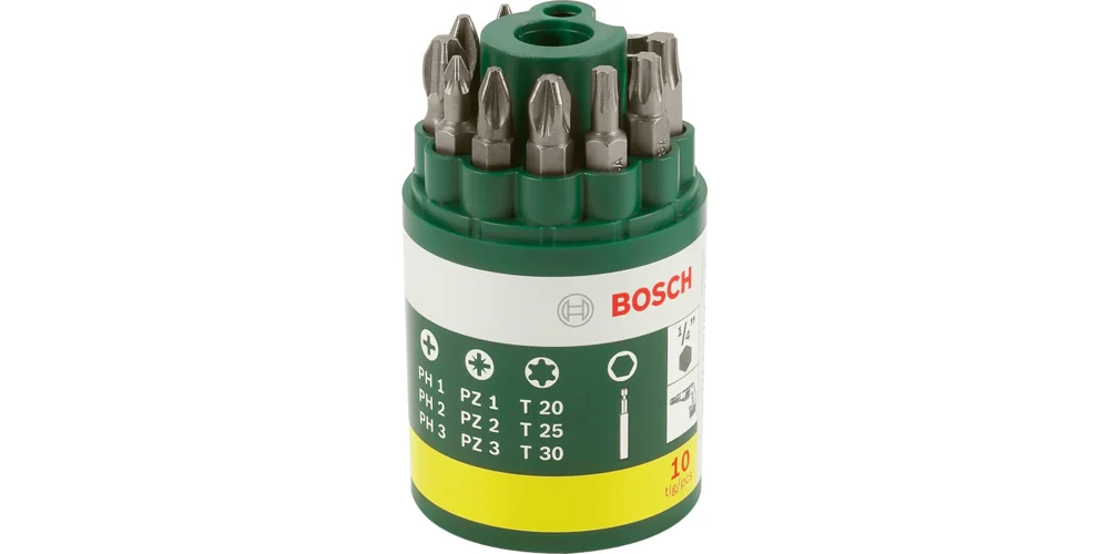 بوش Screwdriver Bit Set 10 Pieces طقم لقمة مفك براغي — Screwdriver Bit Set 10 Pieces