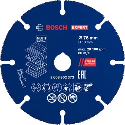 بوش EXPERT Multi Material Carbide قرص قطع 76 x 10 mm — EXPERT Multi Material Carbide Cutting Disc, 76 x 10 mm
