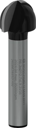 Bosch Router Bit Core Box, R 6.3, Shank 6 mm — Router Bit Core Box, R 6.3, Shank 6 mm