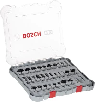 بوش طقم ريش راوتر متنوع، ساق 6 مم، 30 قطعة — Router Bit Mixed Set, Shank 6 mm, 30 pcs