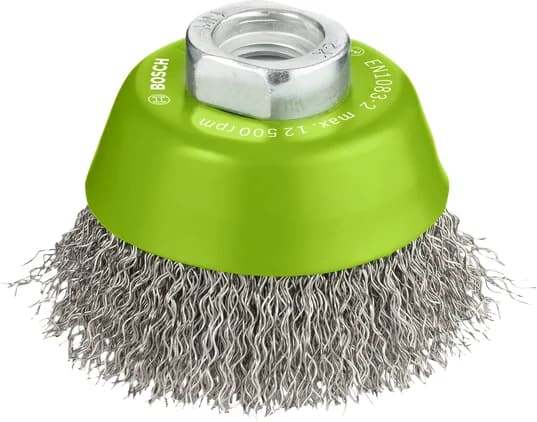 بوش Stainless Steel clean Cup Brush, 65 x 0.3 mm, Thread فرشاة كأس — Stainless Steel clean Cup Brush, 65 x 0.3 mm, Thread