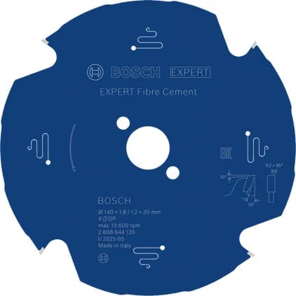 بوش EXPERT Fibre Cement شفرة منشار دائري 140 x 1.8/1.2 x 20 mm T4 — EXPERT Fibre Cement Circular Saw Blade, 140 x 1.8/1.2 x 20 mm, T4