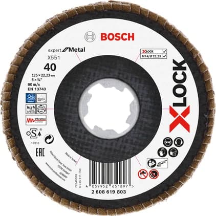 بوش X-LOCK Flap disc X551, Expert for Metal 4059952651897 قرص تجليخ رفرفي X-LOCK X551، Expert for Metal — X-LOCK Flap disc X551, Expert for Metal 4059952651897