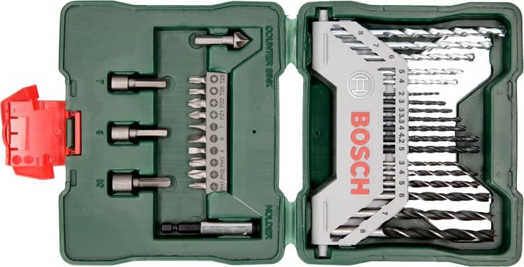 بوش 19-piece metal drill bit set HSS-G, DIN 338, 135° in metal cassette 1 - 10 mm 3165140145893 طقم ريش حفر معدن — 19-piece metal drill bit set HSS-G, DIN 338, 135° in metal cassette 1 - 10 mm 3165140145893