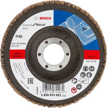 بوش X431 flap disc, Standard for Metal 3165140744034 قرص تجليخ رفرفي X431، Standard for Metal — X431 flap disc, Standard for Metal 3165140744034