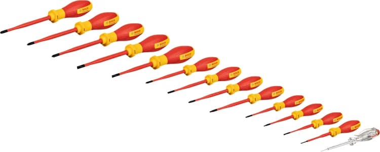 بوش طقم مفكات متنوعة VDE، 14 قطعة — VDE Screwdriver Mixed Set, 14 pcs