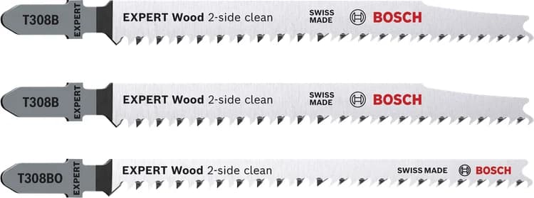 بوش EXPERT Wood 2-side clean طقم شفرات منشار منحنيات — EXPERT Wood 2-side clean Jigsaw Blade Set, 3 pcs 4059952537832