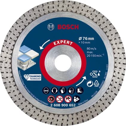 بوش EXPERT HardCeramic 76 mm Diamond Cutting Disc 76 x 1.5 x 10 mm قرص قطع ألماسي — EXPERT HardCeramic 76 mm Diamond Cutting Disc 76 x 1.5 x 10 mm