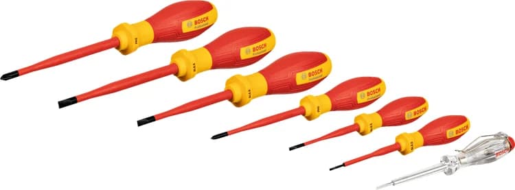 بوش VDE Screwdriver Set, SL/PH, 7 pcs طقم مفكات براغي — VDE Screwdriver Set, SL/PH, 7 pcs