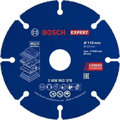 بوش EXPERT Multi Material Carbide قرص قطع 110 x 20 mm — EXPERT Multi Material Carbide Cutting Disc, 110 x 20 mm