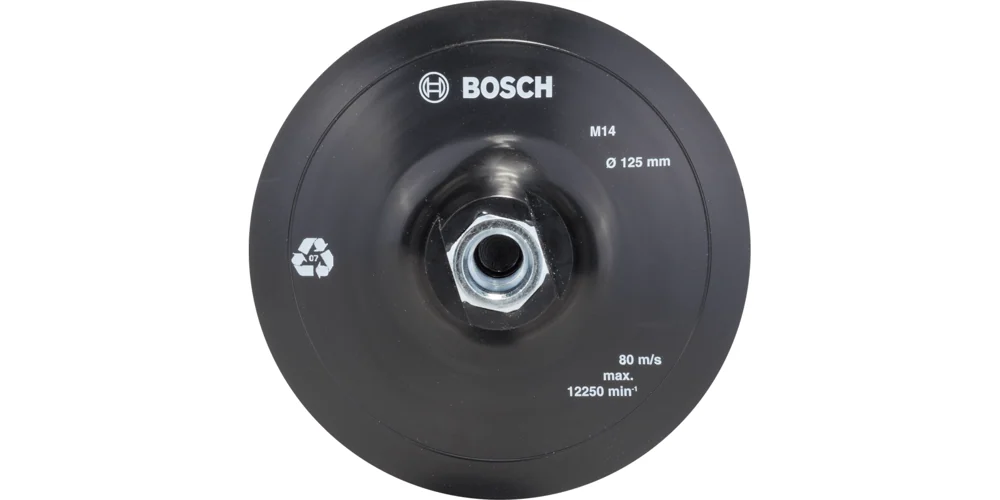 Bosch Rubber sanding plate for angle grinders, hook-and-loop-type fastening system, 125 mm — Rubber sanding plate for angle grinders, hook-and-loop-type fastening system, 125 mm