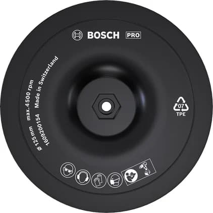 بوش Backing Pad, 125 x 8 mm, Hook-and-Loop قاعدة دعم — Backing Pad, 125 x 8 mm, Hook-and-Loop
