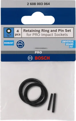 بوش Retaining Ring and Pin Set for PRO Impact Socket, 1/4", 4 pcs — Retaining Ring and Pin Set for PRO Impact Socket, 1/4", 4 pcs