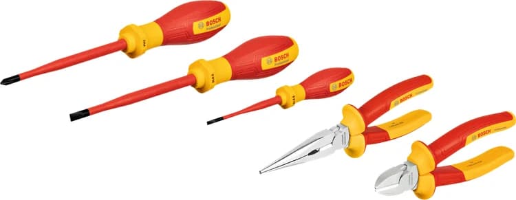 بوش طقم أدوات يدوية VDE متنوع، 5 قطع — VDE Hand Tools Mixed Set, 5 pcs