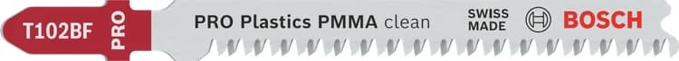 بوش Plastics PMMA clean T102BF Jigsaw Blade, 92 mm, 5 pcs شفرات منشار — Plastics PMMA clean T102BF Jigsaw Blade, 92 mm, 5 pcs