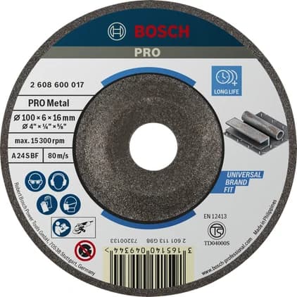 بوش Metal Grinding Disc, 100 x 6 x 16 mm 3165140049344 قرص تجليخ معادن — Metal Grinding Disc, 100 x 6 x 16 mm 3165140049344