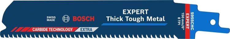 بوش EXPERT ‘Thick Tough Metal’ S 955 CHC شفرة منشار ترددي — EXPERT ‘Thick Tough Metal’ S 955 CHC Reciprocating Saw Blade 1-pc