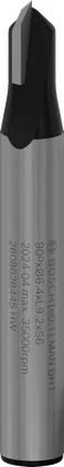 Bosch Router Bit V-Groove, 90° x Ø 6.4, Shank 6 mm — Router Bit V-Groove, 90° x Ø 6.4, Shank 6 mm